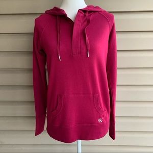 •Calvin Klein• Quarter Zip Pullover Hooded Sweatshirt - Size Small